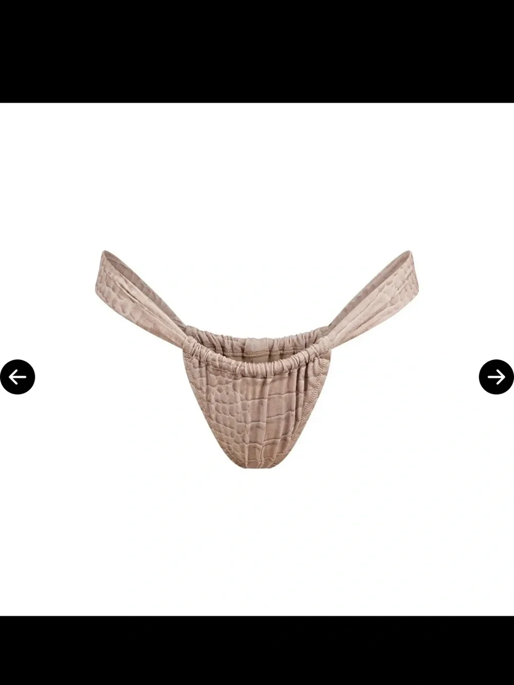 Skims signature swim ruched thong bikini bottom dune crocodile print small